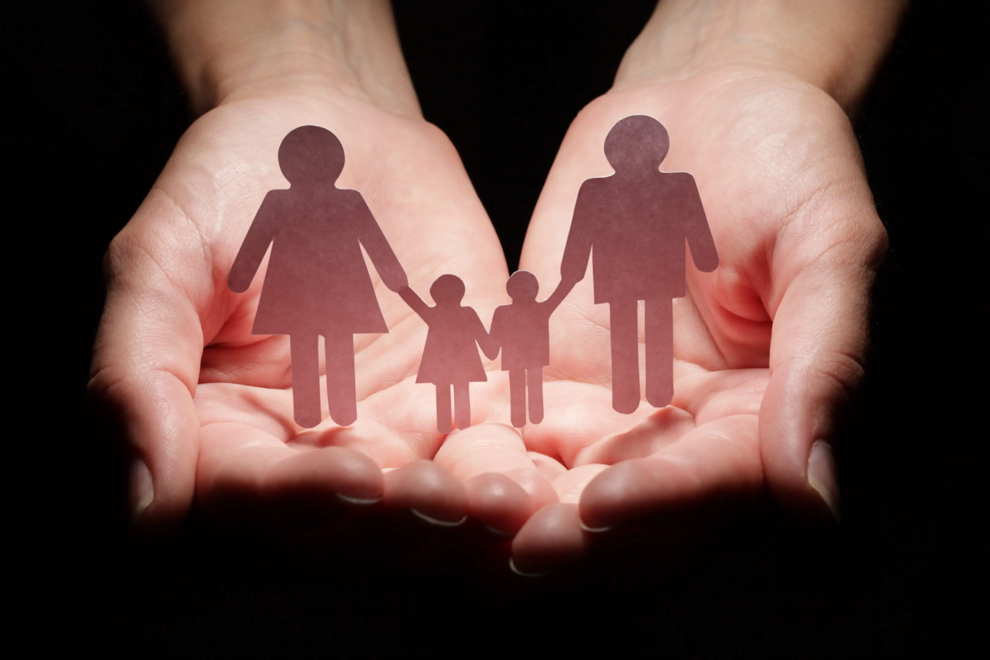 Family abstract in palm