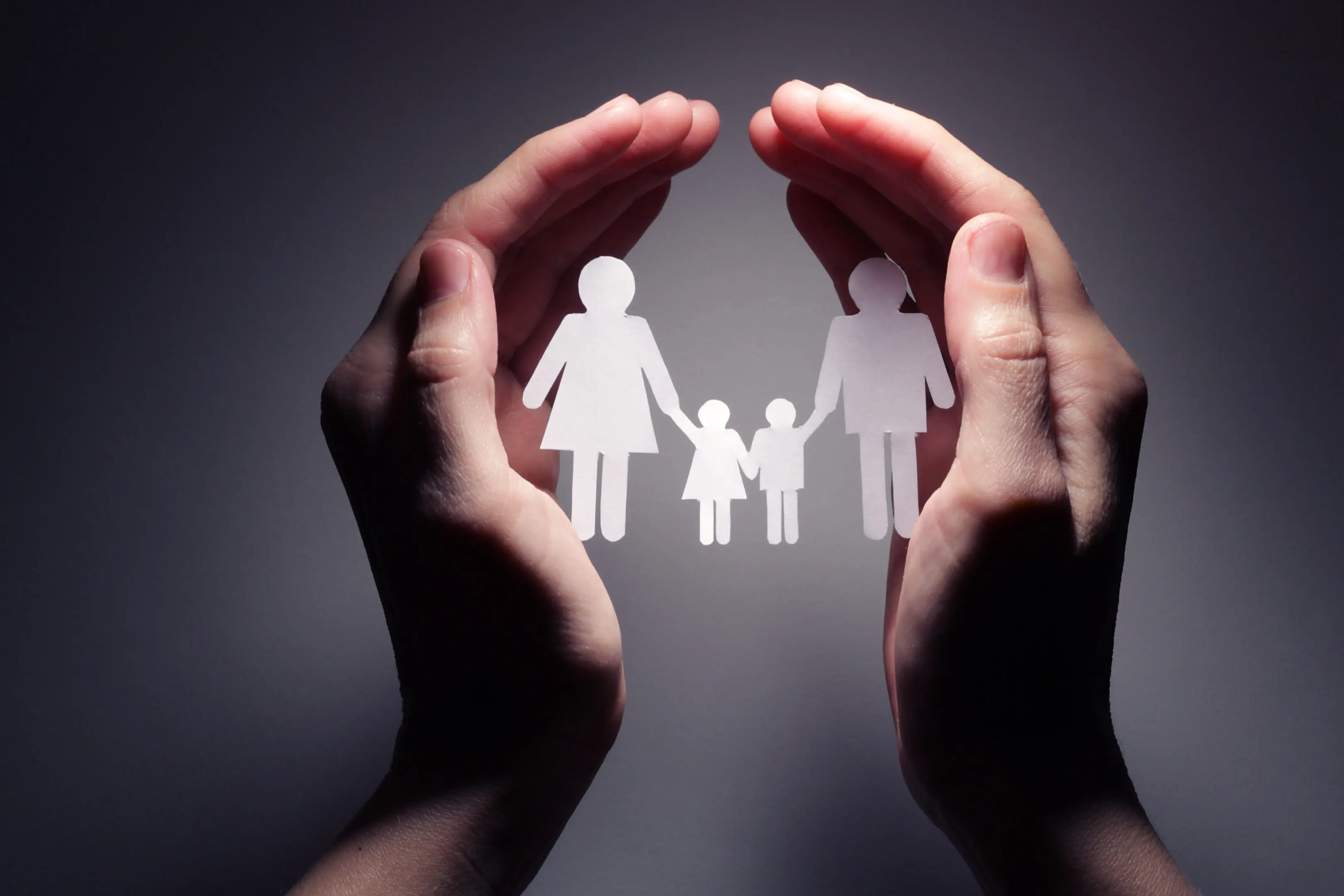 Family in palm concept